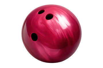 Glossy pink bowling ball with swirls, three finger holes, and a see-through backdrop