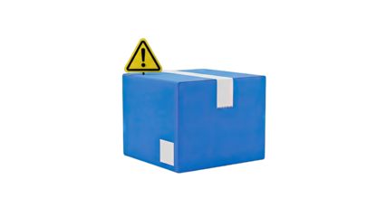 Blue Box with Warning Sign