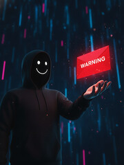 A hacker holding a red envelope, concept of phishing and cyber security., Cybersecurity & Digital Threats