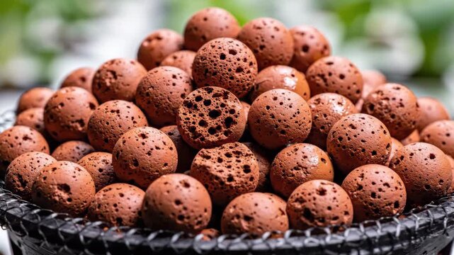 Lava Rocks in Black Basket.