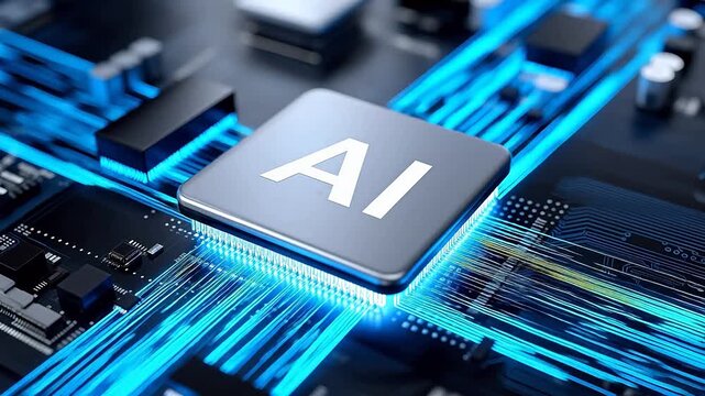 AI chip on circuit board