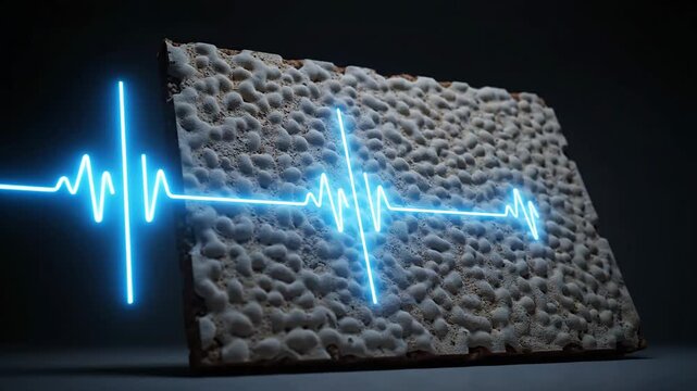 Parallax 2.5D Soundwave Absorption Animation on Mycelium Wall