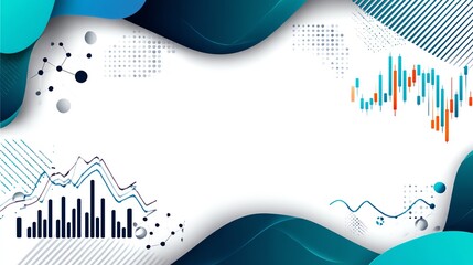 This modern abstract background features fluid shapes and data visualization elements. Ideal for presentations, reports, and digital media, it conveys innovation and technology.