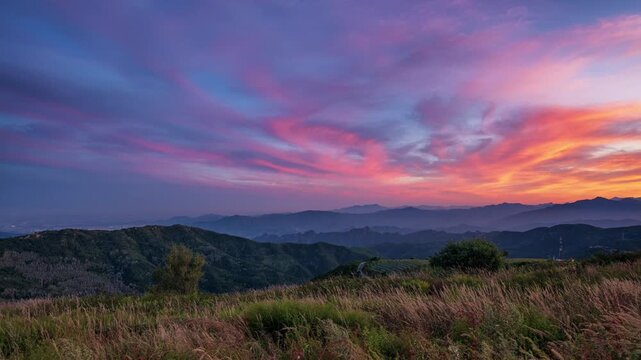 Beautiful sunset glow and cloudscape at Beijing Western hills