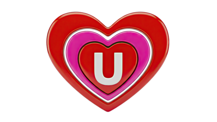 Heart with letter U inside