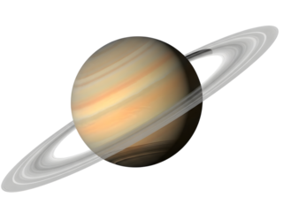 This image showcases the planet Saturn with its iconic ring system visible against the dark void of space