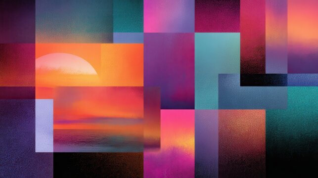 bold retro-inspire gradients background on blurred background