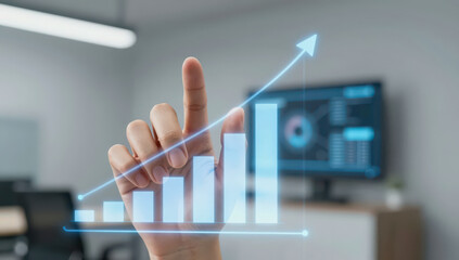 Business finance growth chart graph data analysis technology success ai generative concept business finance growth chart graph data analysis technology success ai merge modern office scene with