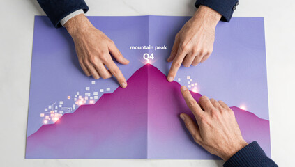 Business strategy data planning analysis mountain goal success teamwork performance business strategy data planning analysis mountain goal success teamwork performance generative ai concept