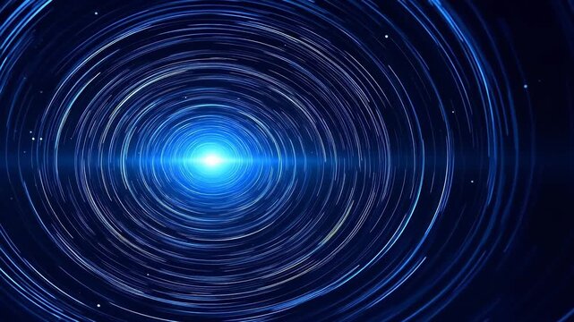 Blue concentric circles with glowing center