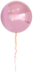 A realistic  pink balloons isolated on white background. Helium balloons clipart for anniversary, birthday, wedding, party. 3D png illustration.
