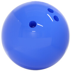 Blue Bowling ball isolated on white background. Sport for healthy life style concept. 3D png illustration.