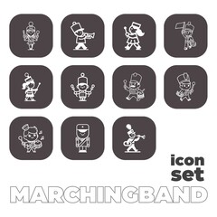Marching band player icon set