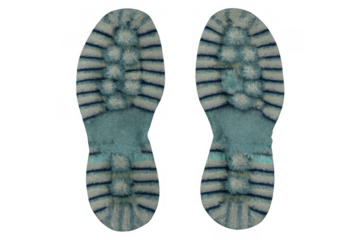 Boot sole prints, walking and trekking concept, footwear tread pattern textured, transparent background