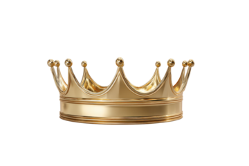 Shiny golden crown with pointed peaks and rounded finials on black background royal royalty