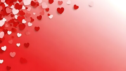 Obraz premium Valentine's day hearts background with red and white gradient