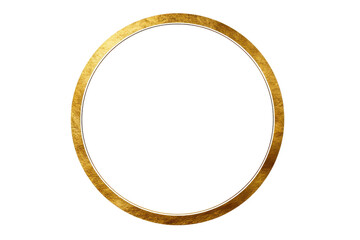 Textured gold ring circle on black background with subtle highlights metallic