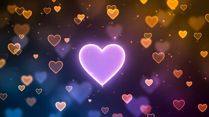 Valentine's day celebration with glowing hearts and romantic ambiance