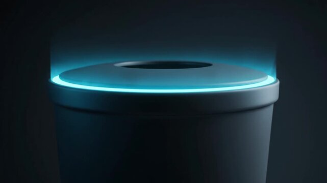Glowing Cyberpunk dustbin icon Technology Deletion