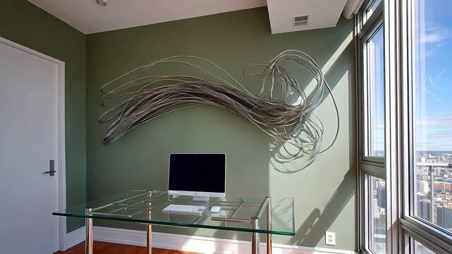 Modern office with city view