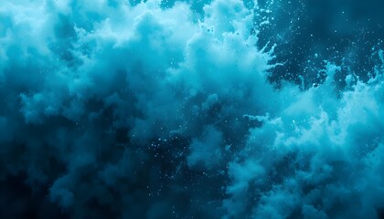 Fototapeta premium Abstract airy dust background in turquoise blue color, minimal texture