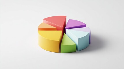 Colorful pie chart segments on white