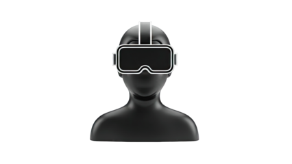 Black Headbust with VR Headset