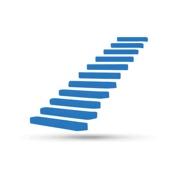 Minimalist blue stairs illustration symbolizing succes and carier growth