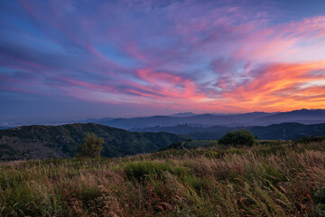 Beautiful sunset glow and cloudscape at Beijing Western hills