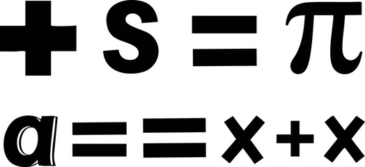 Mathematical symbols and equations vector illustration for education and science use 