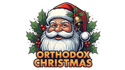 Cheerful Santa Claus Illustration for Orthodox Christmas Celebration