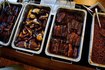 bbq good in silver aluminum trays