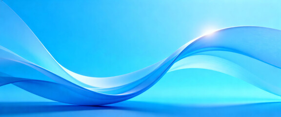 Obraz premium Abstract blue wave graphic flowing across a modern light background design