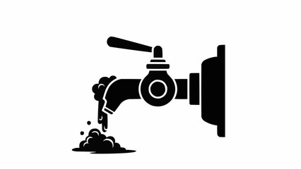 Water faucet dripping with soap bubbles and water droplets.