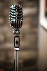 vintage rock n roll microphone on stage