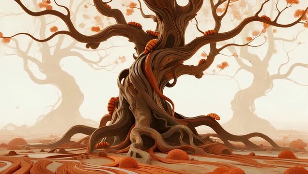 Large intricate tree with winding branches