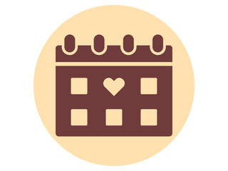 Date icon. Wedding vector icon. Flat vector illustration.