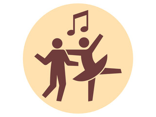 Dancing party icon. Wedding vector icon. Flat vector illustration.