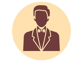 Groom icon. Wedding vector icon. Flat vector illustration.