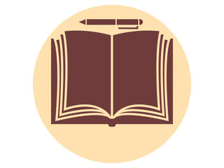 Guest book icon. Wedding vector icon. Flat vector illustration.