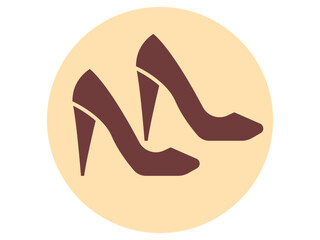 High heels icon. Wedding vector icon. Flat vector illustration.