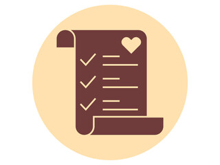 Guest list icon. Wedding vector icon. Flat vector illustration.