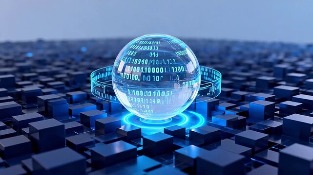 Digital sphere with binary code