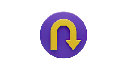 3D U-turn arrow icon