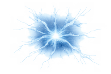 Ice burst creating an explosion of frozen energy and glowing light, a winter magic effect in blue colors