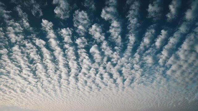 Dramatic Altocumulus Clouds Formed in Ripples Across the Sky.