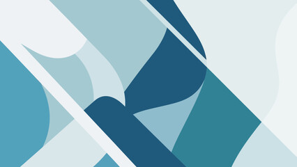 Modern abstract art with blue and white geometric shapes