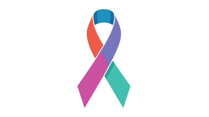 Multi-color awareness ribbon design representing diverse support and solidarity for important social causes and global health initiatives