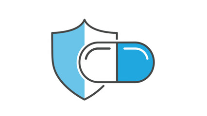 Medical Shield Icon Symbolizing Healthcare Protection and Drug Safety