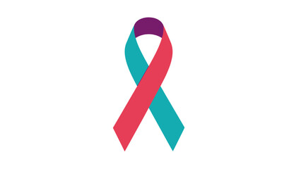Teal and purple ribbon symbol for awareness